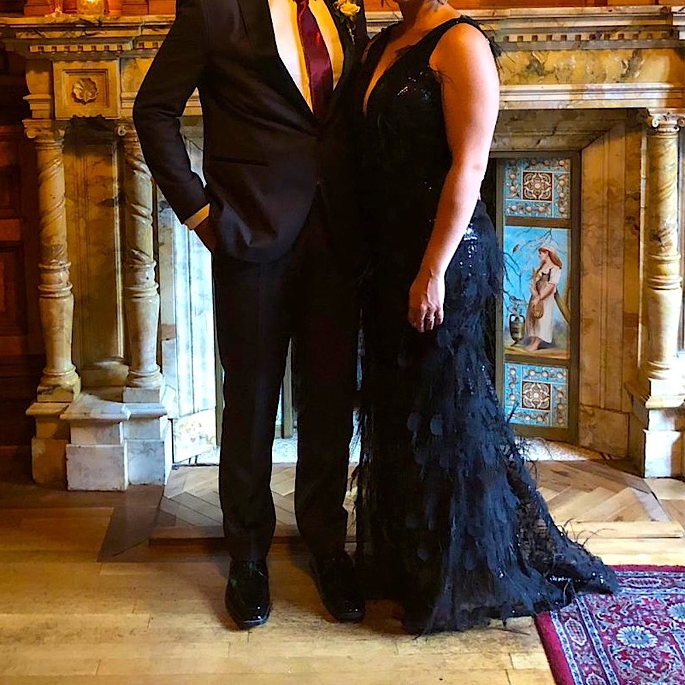 Beautiful black sequin and feather dress - Picture 3 of 3